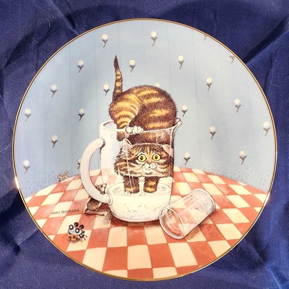 Gary Patterson Curiosity Comical Cats Danbury Mint Collector Plate 1996 B9645